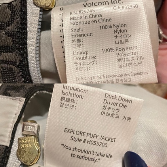 Volcom Logo Explore Puff Jacket - Picture 10 of 16